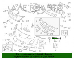 Suportul de bara fata stanga Mazda3 MPS 09-13