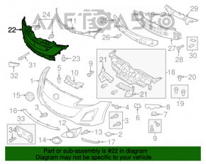 Grila inferioară a bara de protecție față Mazda3 MPS 09-13