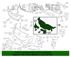 Amplificatorul de plastic al barei frontale Mazda3 MPS 09-13