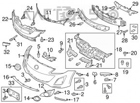 Amplificatorul de plastic al barei frontale Mazda3 MPS 09-13