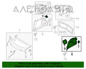 Capacul arcului stâng Mazda3 MPS 09-13