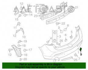 Заглушка буксир крюка заднего бампера Mazda3 MPS 09-13