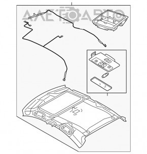 Обшивка потолка Mazda3 MPS 09-13 серый под люк