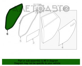 Garnitură de etanșare a cadrului ușii spate dreapta Ford Fiesta 11-19 5d