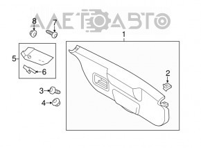 Capacul portbagajului dreapta Ford Fiesta 14-19 5 uși negru