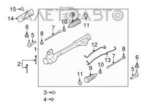 Bară de direcție Ford Flex 09-12, fără asistență la direcție, pentru modelele pre-restilizare.