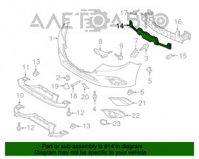 Absorbantul de bara fata pentru Mazda 3 14-16 BM post-restilizare