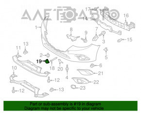 Заглушка буксир крюка переднего бампера Mazda 3 14-16 BM дорест