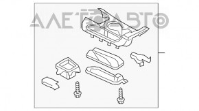 Консоль центральная подстаканники Mazda 3 14-18 BM черн, слом креп, царап