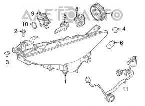 Фара передняя правая Mazda 3 14-16 в сборе BM дорест ксенон с AFS