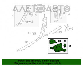 Capacul stâlpului frontal stânga de jos Mazda 3 14-18 BM negru