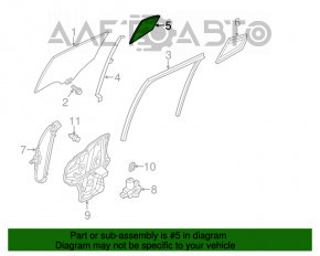 Geam triunghiular ușă spate dreapta Mazda 3 14-18 BM