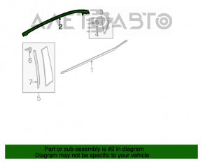 Garnitură ușă spate dreapta superioară Mazda 3 14-18 BM, neagră