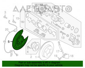 Capacul discului de frână spate stânga Mazda 3 14-18 BM