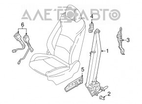 Centura de siguranță pentru pasageri Mazda 3 14-18 BM, neagră