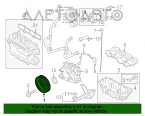 Шкив коленвала Ford Fusion mk5 13-20 1.5T 1.6Т тип 1