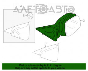 Oglindă laterală dreapta Mazda3 03-08, 3 pini, argintie