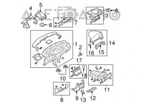 Panoul frontal al torpilei fără AIRBAG Mazda3 03-08