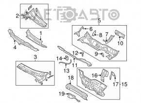 Grila stergatoarelor din plastic stanga Mazda3 03-08