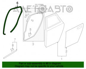 Уплотнитель дверного проема задний правый Mazda3 03-08 HB