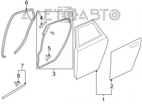 Уплотнитель дверного проема задний правый Mazda3 03-08 HB