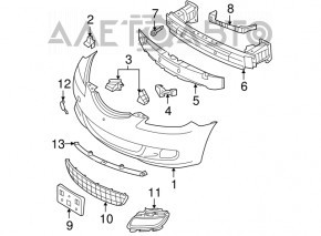 Suportul drept al bara de protecție față sub farul Mazda3 03-08 HB