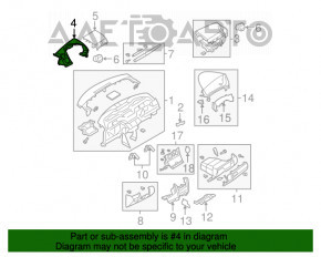 Capota volanului cu conductă de aer stânga Mazda3 03-08 BK HB