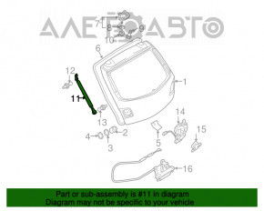 Амортизатор крышки багажника правый Mazda3 03-08 HB