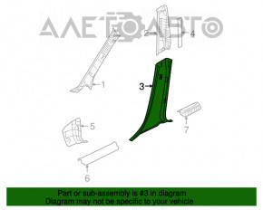 Capacul stâlpului central, partea de jos, stânga, Mazda3 03-08