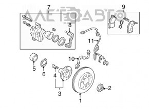 Суппорт передний левый Mazda3 2.3 03-08