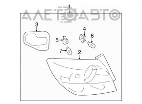 Lampa exterioară aripă dreaptă Mazda3 03-08 HB restilizată