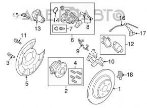 Суппорт задний правый Ford Fusion mk5 13-20 электро