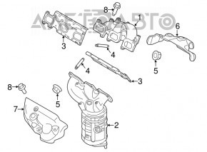 Colector de evacuare frontal cu catalizator pentru Ford Explorer 11-15 3.5