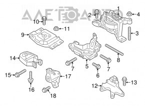 Suportul de motor stânga Lincoln MKC 15-