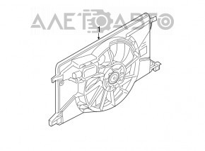 Difuzorul carcasei radiatorului asamblat Ford Focus mk3 11-18 2.0