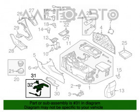 Рычаг стояночного тормоза с тросом Ford Focus mk3 11-14 под диск, хром вставка