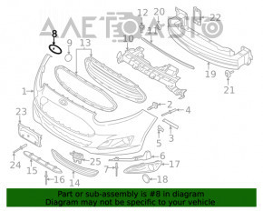 Emblema siglei de pe bara din față a Ford Fiesta 11-19, nouă, originală OEM.