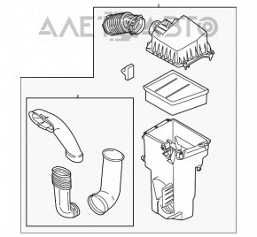 Corpul filtrului de aer Ford Fiesta 11-19 1.6 manual cu admisie de aer