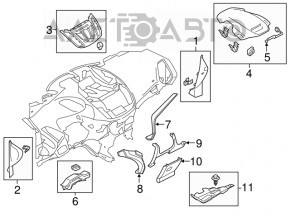 Capacul panoului frontal central superior Ford Escape MK3 13-19