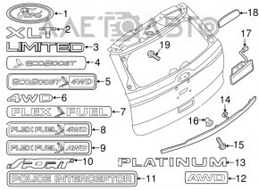 Emblema inscripția ECOBOOST 4wd capac portbagaj Ford Escape MK3 13-