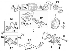 Corpul termostatului Ford Focus mk3 15-18 1.0T reprezintă