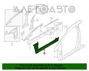 Bara metalica cu suport frontal dreapta pentru caroserie Ford Focus mk3 11-18