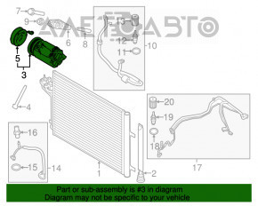 Compresorul de aer condiționat Ford Escape MK3 13-16 2.5