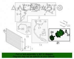 Compresorul de aer condiționat Ford Escape MK3 13-16 1.5T 1.6T