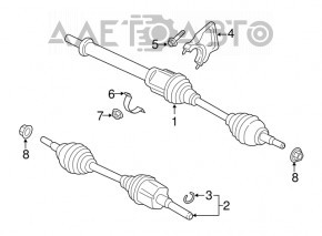 Axul cu roți față stânga Ford Escape MK3 13-19 1.5T 1.6T 2.5 a fost ruptă filetul.