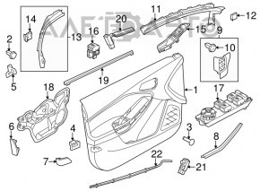 Молдинг дверь-стекло центральный передний левый Ford Focus mk3 11-18 хром