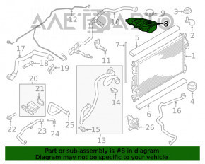 Rezervorul de expansiune al sistemului de răcire Ford Escape MK3 13-16, motorizare 2.0T, 2.5, fără capac