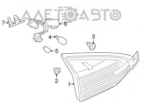 Lampa interioară pentru capacul portbagajului dreapta Ford Fiesta 14-19 restilizat 4 uși