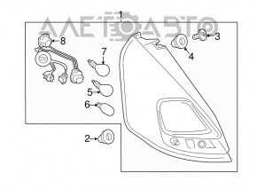 Lampa stângă Ford Fiesta 14-19 restilizată 5 uși