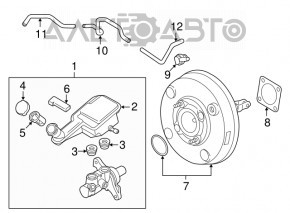 Главный тормозной цилиндр с бачком Nissan Versa 12-19 usa МКПП